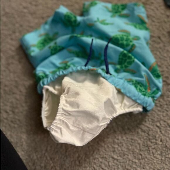 Baby Boden Green Turtle Swim Trunks - Picture 6 of 6